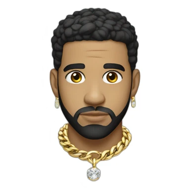 Drake (the artist) wearing a gold diamond owl chain  sticker