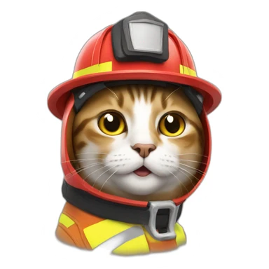 Cat with a fireman helmet sticker