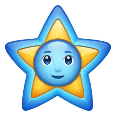 Make a shining bright blue star sticker