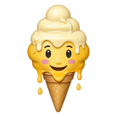 Smile face with icecream on it sticker