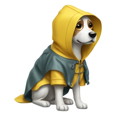 Dog in raincoat sticker