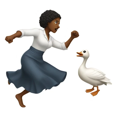 Black woman punching a goose sticker