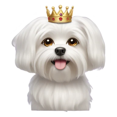 Maltese dog with a crown sticker