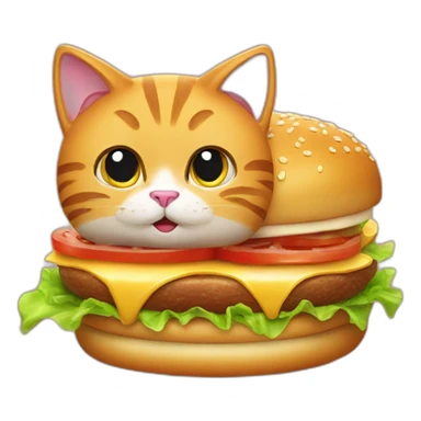Cat eating a juicy hamburger thats really greasy sticker