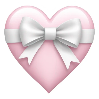 Light pink heart with a white bow  sticker