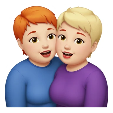 Chubby ugly lesbian kissing tall butch lesbian with huge teeth and short hair sticker