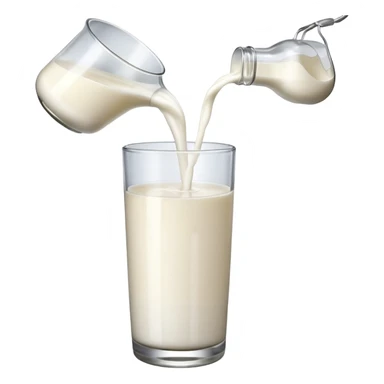 glass milk bottle pouring milk in a glass sticker