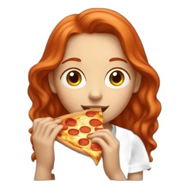 REDHAIR girl eating a pizza sticker