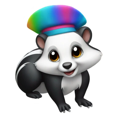 Skunk wearing a fez sticker