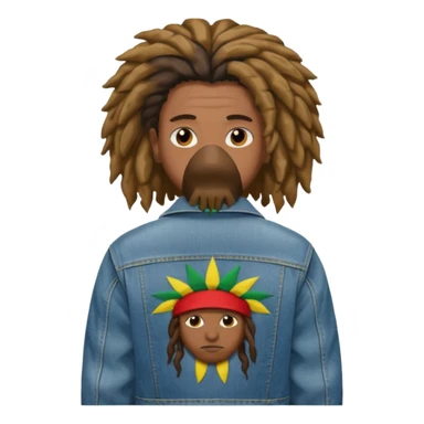 Rapper rasta hair back sticker