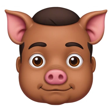 Mexican man with a pig face sticker