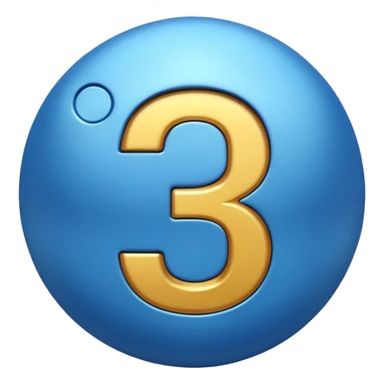 number 30 (3d) in blue color sticker
