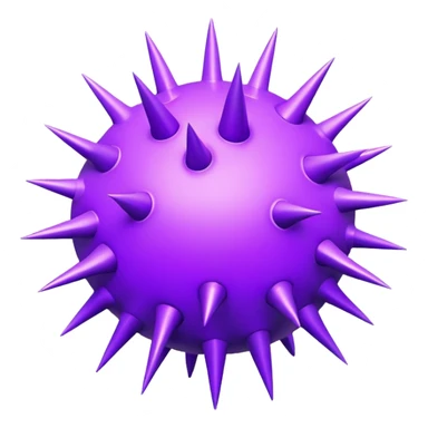 purple circular virus with protruding spikes clean minimal style sticker