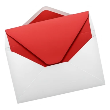 red greeting card with envelope sticker