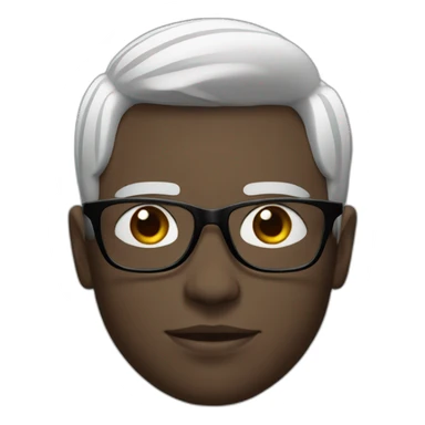 Young men French type white skin Black straight with glasses sticker