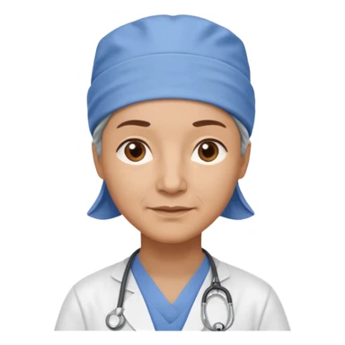 not smiling doctor with scrub cap older sticker