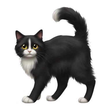 long haired tuxedo cat sticker