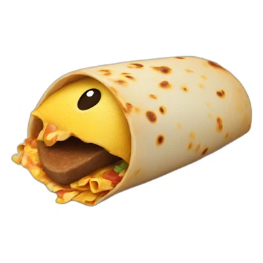 Half eaten burrito sticker