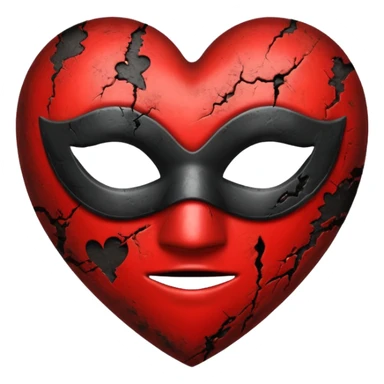 heart with a dark mask and grunge texture sticker