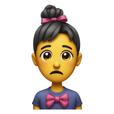 Sad emoji with a bow this one 😔 with this🎀 sticker
