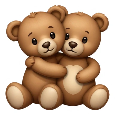 Teddy hugging another teddy sticker