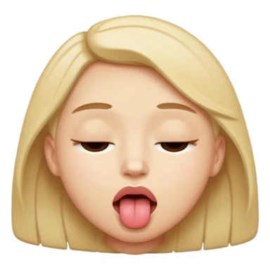 Eyes tightly closed like 😵 and tongue out like 😝 sticker