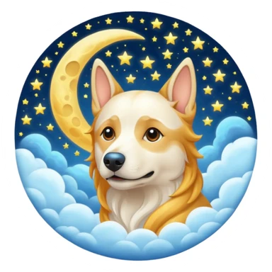 Moon dog sticker