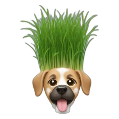dog grass hanging from mouth sticker