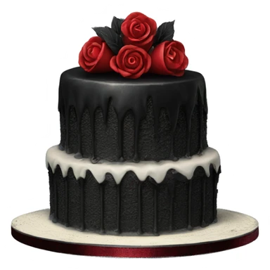 Gothic Black and red vintage cake sticker