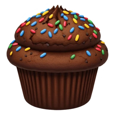 dark brown chocolate muffin chocolate sprinkles on top sticker