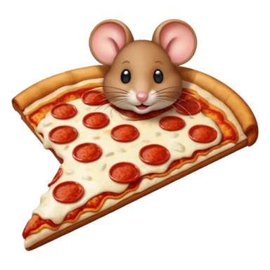 une souris sur une pizza sticker