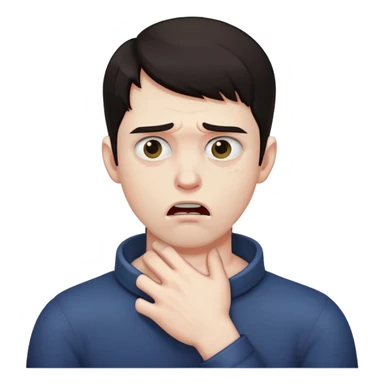 Man crossing arms chocking himself sticker