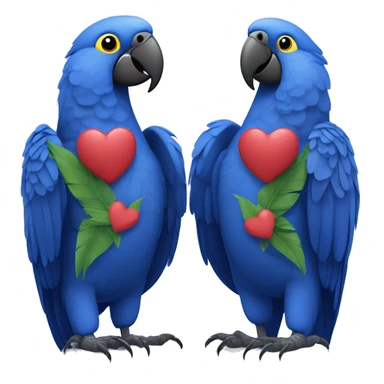 Hyacinth Macaw pair Full Body love with heart sticker