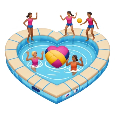 Natación  y voley en un corazón de color  sticker