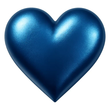 heart with a metallic sapphire blue finish sticker