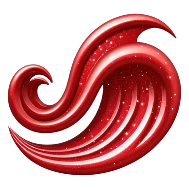 red glitter wave sticker