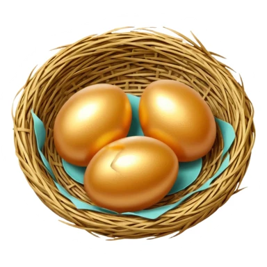 Golden eggs in a nest  sticker