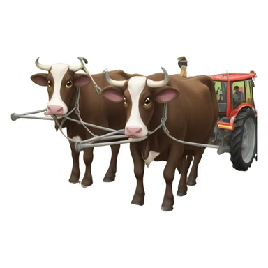 pair of oxen pulling farm plough sticker