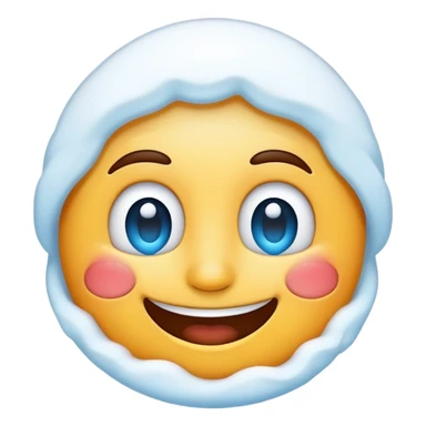 the cold freezing face emoji with sow but it is smiling sticker