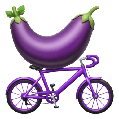 an eggplant riding a bike sticker