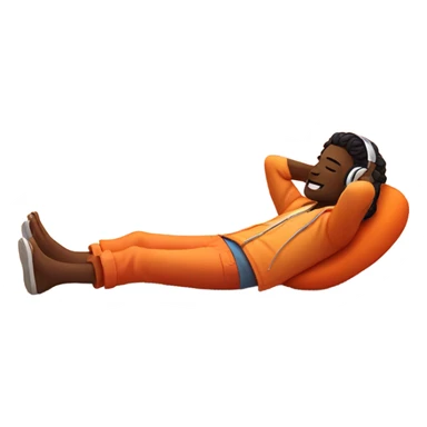 Laying down on beach listening to music with a sunset sticker