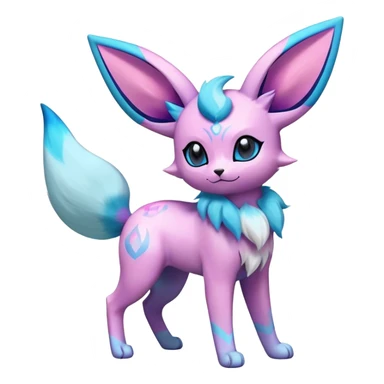 Futuristic Fluffy Celestial Magical Ethereal Glaceon-Espeon-Sylveon-Umbreon-hybrid, full bod sticker
