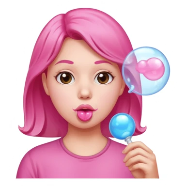 a person who blows gum bubble sticker