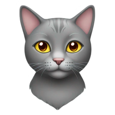 gray cat with heart eyes sticker