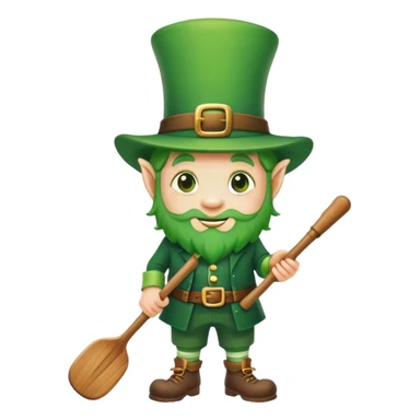 Leprechaun with paddle sticker