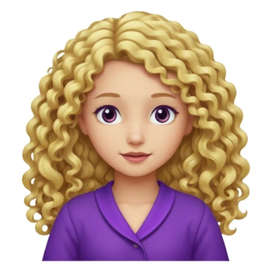 A blonde long cute curly hair make a really everything purple sticker