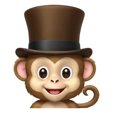 Cute baby monkey with top hat sticker