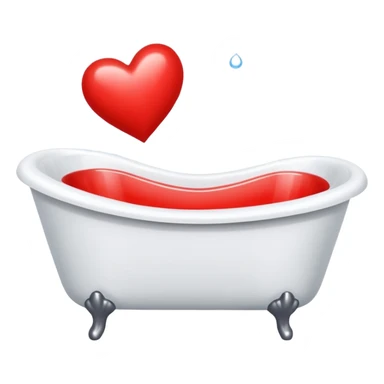 Red heart shaped bathtub  sticker