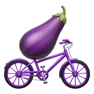 Eggplant ride a bike  sticker