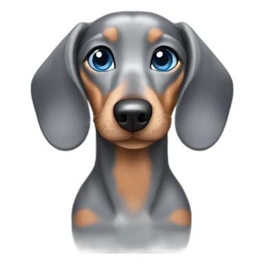 dapple grey dachshund with blue eyes with ears sticker